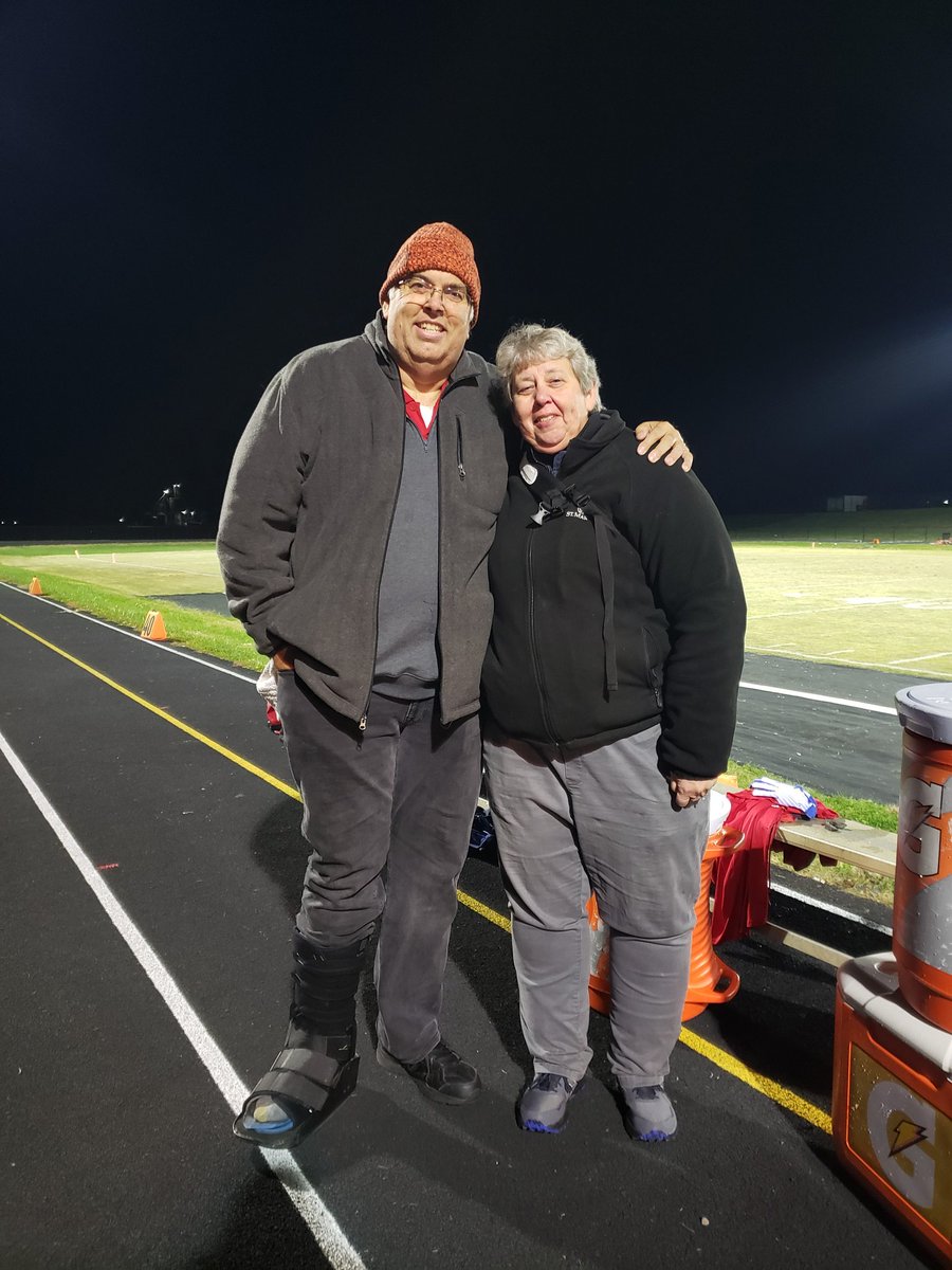 LaughbaumSusan's tweet photo. End of being on the sideline together at Tecumseh football. We are retiring at the end of the school year in June. Tim was a senior my first year at UE as an assistant AT working UE Football together. We have come full circle. https://t.co/K1L43RNMWb