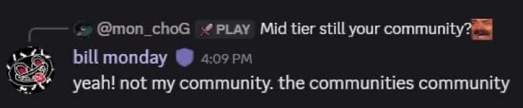 My genuine question is if you don’t consider us part of the community, then why include us in the 5.5k community ? <a href="/billmondays/">bill monday</a>