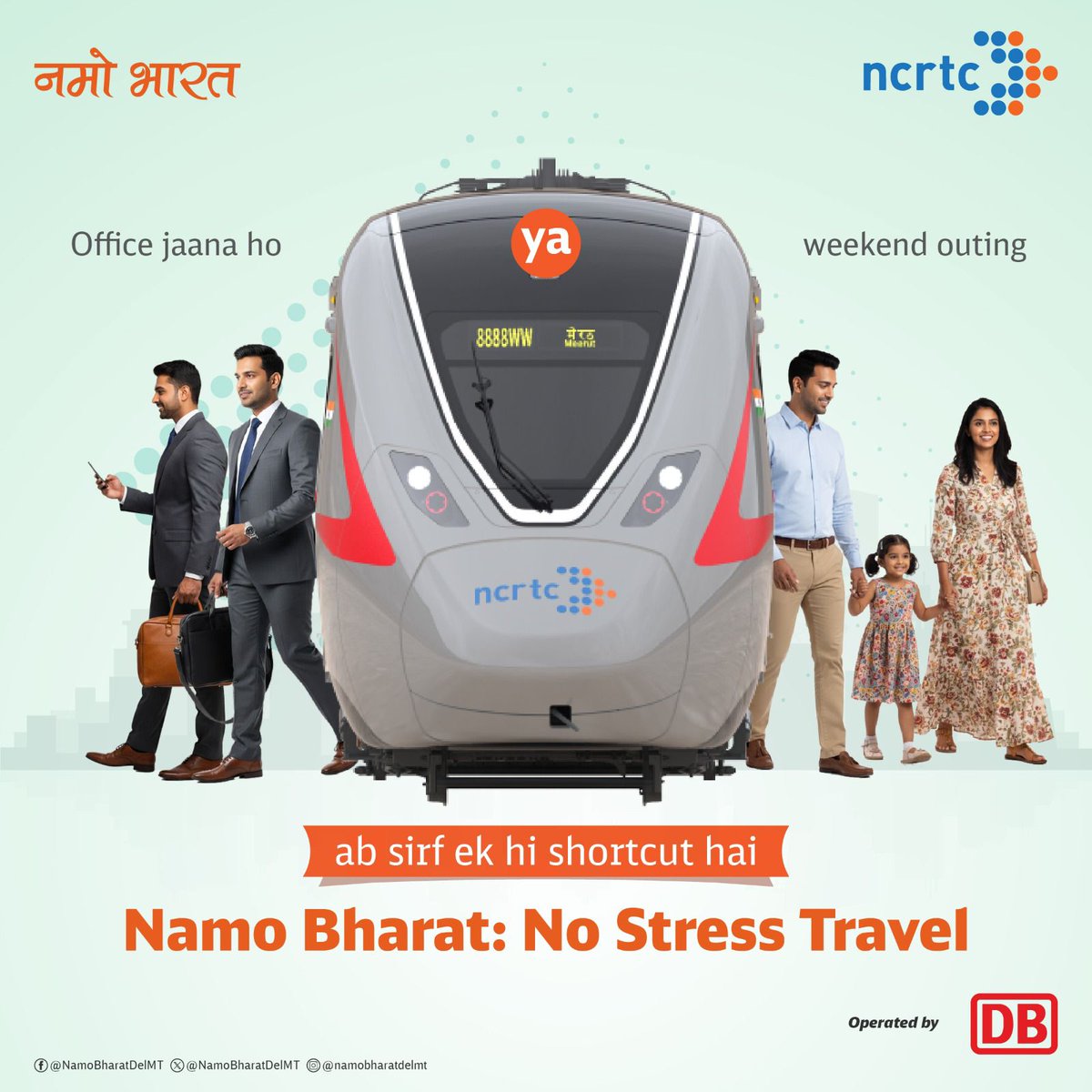 NamoBharatDelMT's tweet image. Whether it’s the daily office rush or a weekend outing, there’s only one shortcut to stress-free travel — #NamoBharat!
Fast, reliable, and comfortable — redefining how the NCR travels every day.
#NCRTC #DB