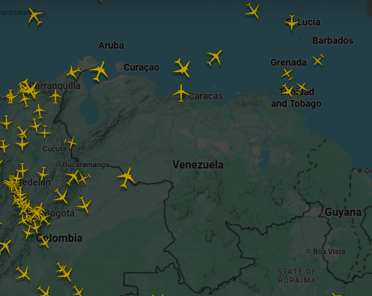 nilesh_rohilla's tweet image. Flight Watch: Venezuelan Airspace empty. What is going on...

I don&apos;t want see weekend WAR.