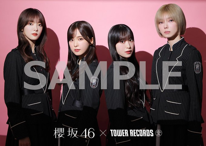 櫻坂46 サイン入り B2ポスター TOWER RECORDS 櫻坂46】 『Unhappy birthday構文』発売記念 ＜櫻坂46×TOWER RECORDS