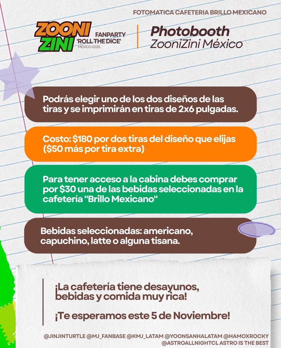 jinjinturtle's tweet photo. 🎲 | #ZOONIZINI Cabina Fotográfica. 🧡💚

#AROHA estas invitada/o este 5 de Noviembre a la Cabina Fotográfica de ZOONIZINI que tendremos por su Fanparty en Ciudad de México!

— Más detalles de costos, dinámica y ubicación en las imágenes!

¡Allá te esperamos! 😊🙌🏻 https://t.co/YZTVPCz32A