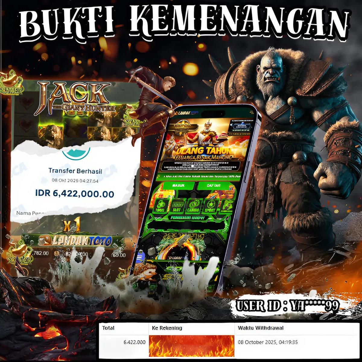 veyysazy's tweet photo. SELAMAT KEPADA MEMBER JACKPOT SLOT
BERBURU JEKPOT BERSAMA LANDAKTOTO ๐
DI JAMIN GACOR .
๐ฅMINIMAL DEPO : 10.000
๐ฅMINIMAL WD : 25.000
AUTO CUAN ๐๐ฅ
LINK DAFTAR : https://t.co/kMwUdJfuqz
KUNJUNGI SITUS SEKARANG JUGA BONUS MELIMPAH ๐ฅ
#slotxowallet #landaktoto #slotgacorhariini https://t.co/ITGHBFsOzD