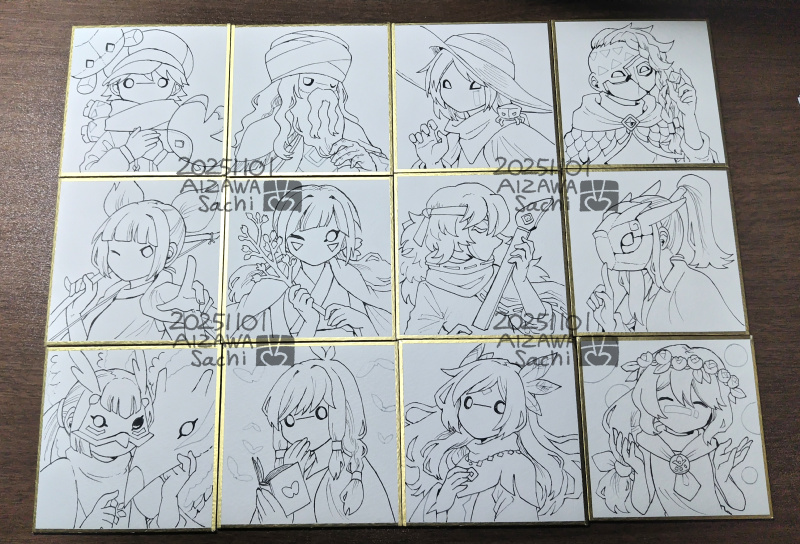 >RP 二子玉川ライズにて開催されるSky ArtFestに参加します!自分は2日目(11月30日・日)です。
これまでの漫画の選集と色紙原画の頒布、ポストカード無配、ぬいぐるみ展示がある予定です。よろしくお願いいたします!
(画像の色紙は線画の状態です。現在色を塗っております)
#SkyArtFest 