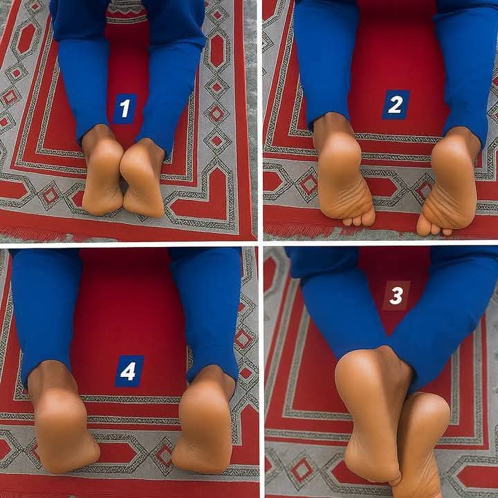 Ansarihmp's tweet photo. What number shows the correct foot position in prayer? https://t.co/F5EeqTBXLT