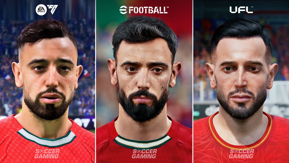 SoccerGaming's tweet image. 🇵🇹 Bruno Fernandes in EAFC, eFootball &amp;amp; UFL ✅
