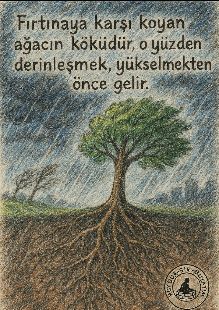 Fırtınaya karşı koyan ağacın köküdür, derinleşmek yükselmekten önce gelir..

#tefekkür #tevekkül #söz