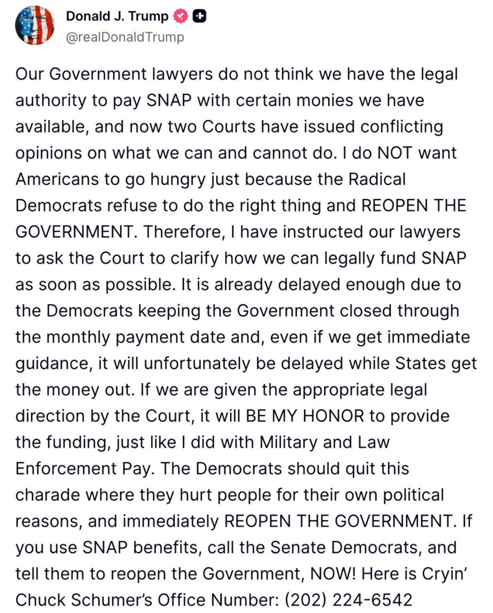 And just like that. 
Twas right before the stroke of midnight of the holiday season…

Donald J Trump saved EBT. 

The primary is going to be a mess for the Democrats.