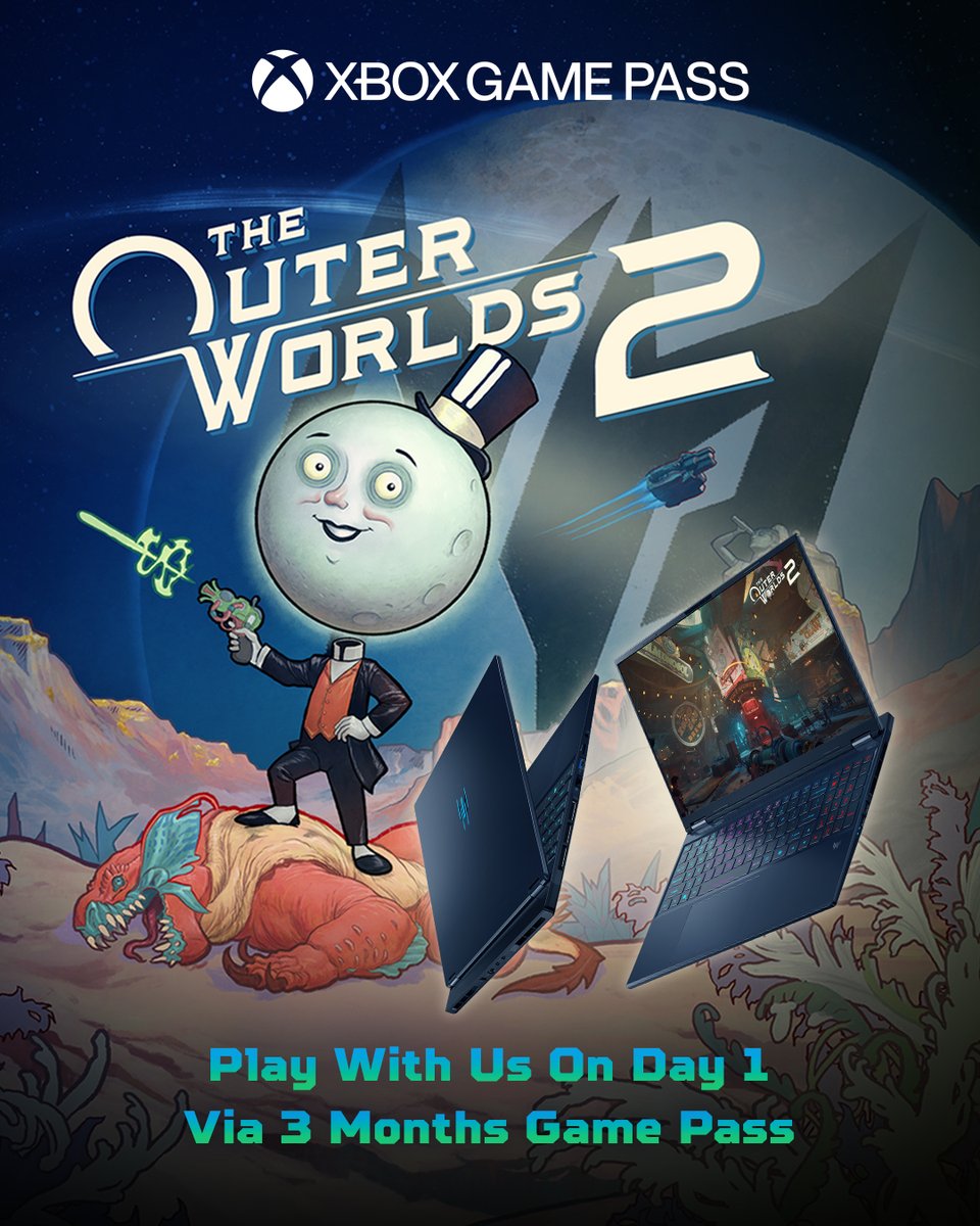 predatorph's tweet photo. Big Sequel Energy. @OuterWorlds 2 launches today – Play with us, day one on Xbox Game Pass. #OUTERWORLDS2 #TOW2 https://t.co/9R3CNkVnNL
