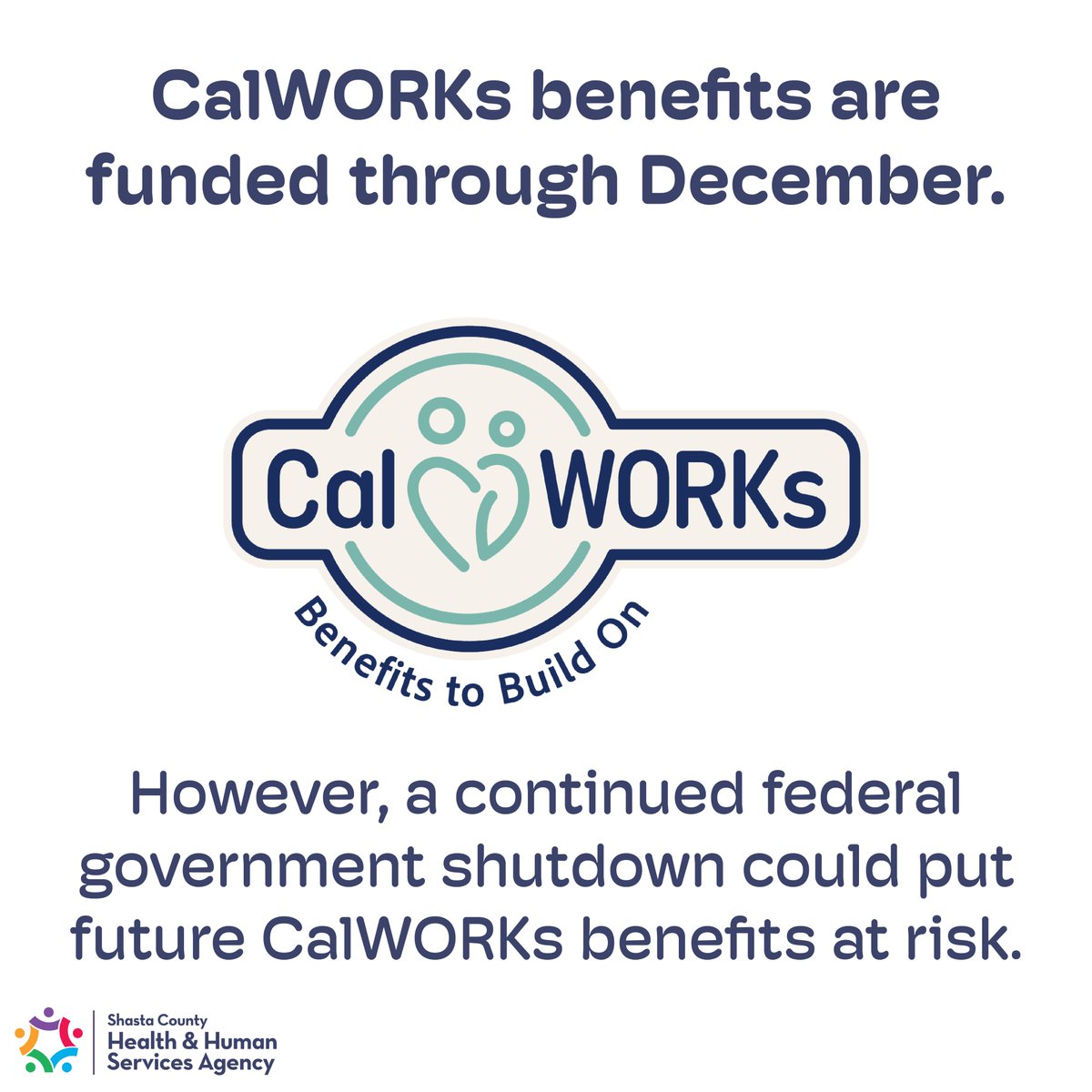 You can still apply for CalFresh, but you won’t receive new benefits until federal funding resumes. To apply, call 1 (877) 652-0731 or visit BenefitsCal.com.

Social services are available at Shasta County offices, which are open as usual, shastacounty.gov/health-human-s….