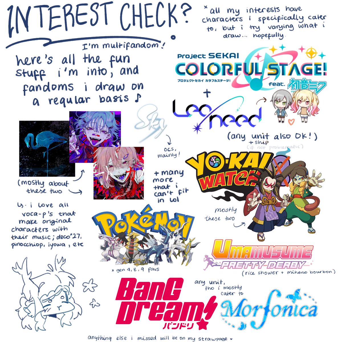 astasflight's tweet photo. #promotwt #pjsktwt #vocatwt pinned tweet hi. i draw this will mainly be an art account. if u like any of these fandoms feel free 2 moot me up/ask me to moot u https://t.co/153n1V0xa6