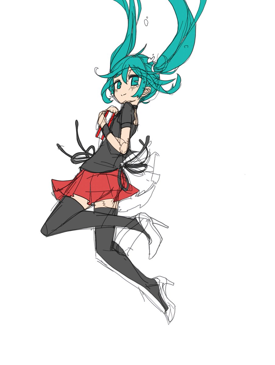 初音ミク 「途中_φ(・ㅅ・」|ヴォルさん.⚡️✌︎('ω'✌︎ )⚡︎のイラスト