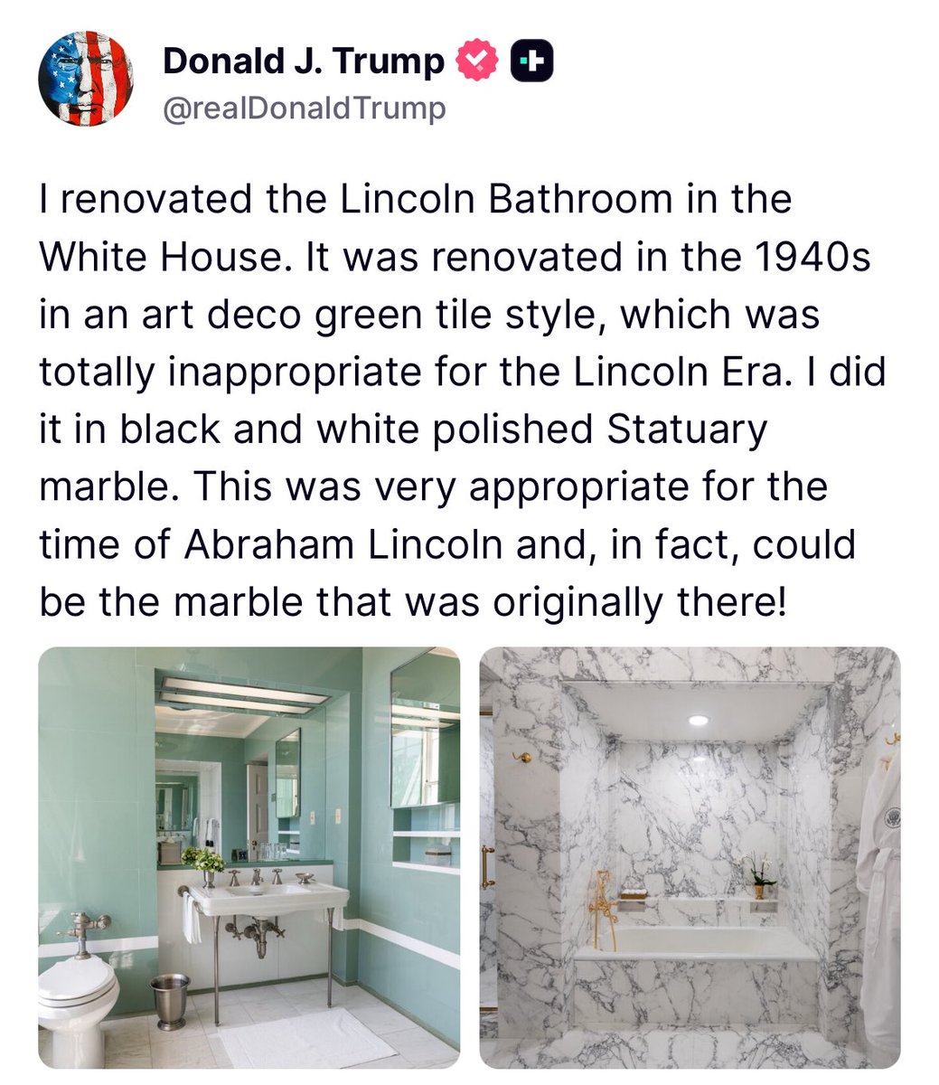 USA: "Could you lower the cost of my groceries?"

Trump: "Here's my new gold plated poop room."
