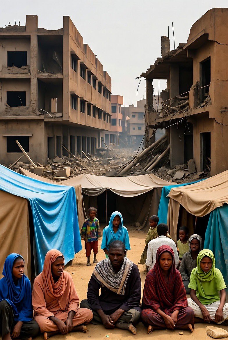 muarju's tweet photo. Sudan is burning.  
Civil war since 2023: 150K+ dead, 12M displaced, 25M starving.  
El-Fasher just fell—1,500 killed in 48 hrs. Genocide is back.  
The world is silent.  
Thread 🧵 #SudanCrisis #ElFasherGenocide https://t.co/VC9vkUqSRC