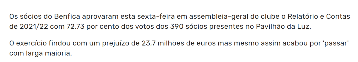 tiagojcgodinho's tweet photo. Rui Costa mente, e mente ao triplo:

1 º Em 2021/22 depois de um prejuízo de mais de 20 M € e de ter acabado a época em terceiro lugar, aquela dos Meites, Lazaros e CIA;
2 º O Artigo 45 º foi proposta da Direção, Comissão e Servir o Benfica (entendo ele não lê, não pode saber) https://t.co/EktpDEwN9e