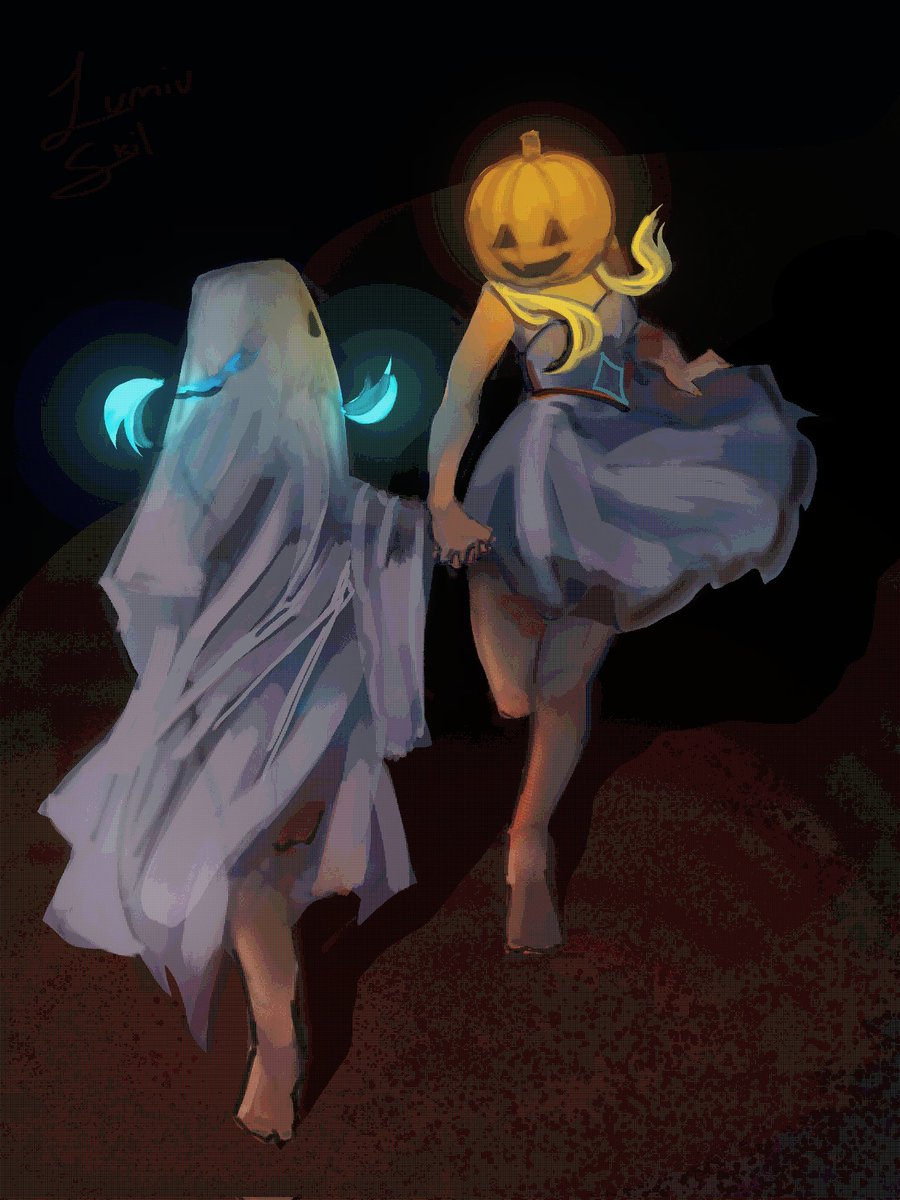 LumivSkil's tweet image. Had to rush but Happy Halloween!
#venti #lumine #venlumi