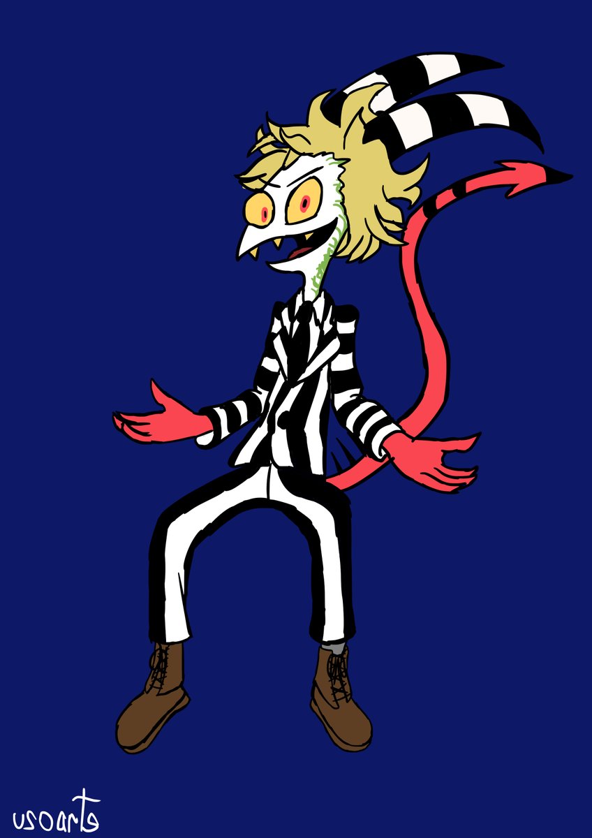 arts_uso's tweet image. Blitzo in this halloween. #halloween🎃 #helluvabossblitzø #helluvaboss #beetlejuice