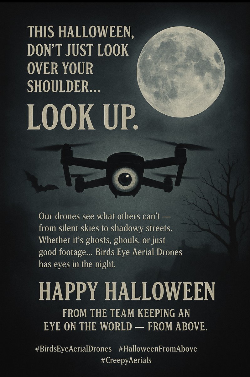 🕯️ The Watchers Above 👁️‍🗨️
This Halloween, the skies are alive…
BEAD is taking flight, whether it’s hauntingly still streets or ghostly glows from above, our drones see what others can’t.
🦇 Stay spooky, stay seen — and don’t forget to look up.
#BirdsEyeAerialDrones #wearebead