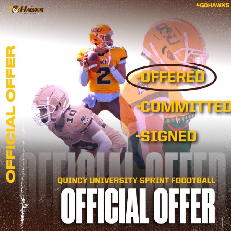 CaydenHurstel's tweet image. AGTG, I’m truely blessed to receive a offer from Quincy University
@CoachKirk_ @CoachDLeeFB @RileyWildcatFB @RickyDavila10 @CoachZackGoodFB @247Sports