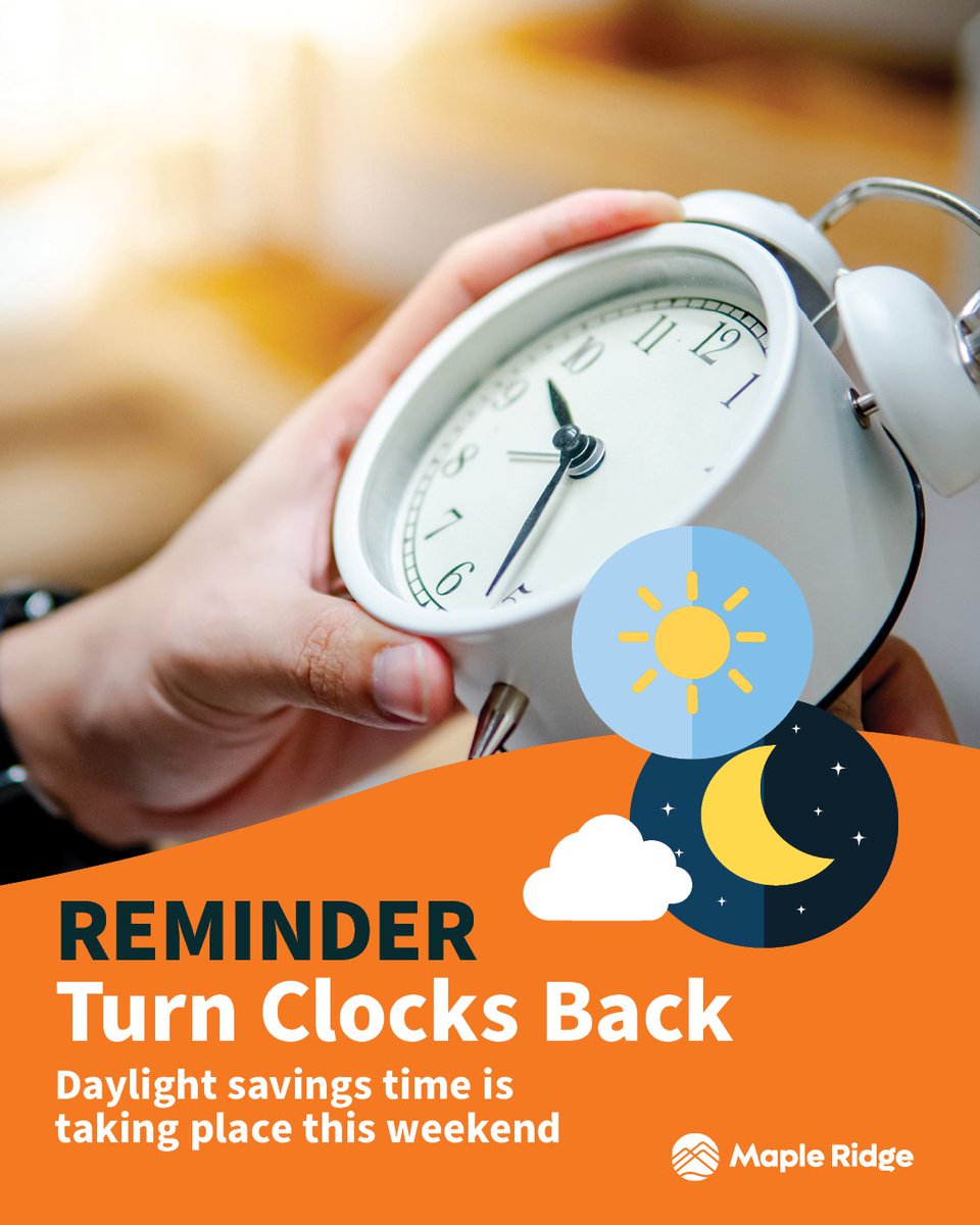 Fall Back Reminder 🍂This weekend, we “fall back”⏰ Set clocks back 1 hour on Saturday night &amp; use the time to check your smoke alarms—quick test for family safety 🔥🚨

Remember to:
🔋 Replace batteries in smoke &amp; carbon monoxide alarms
👀 Watch for walkers and bikers in darker