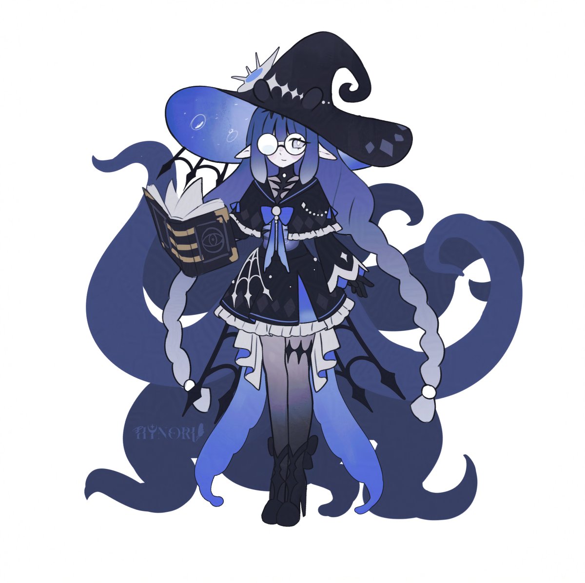 Happy Halloween here's a witch girl OC I made this month 🌊! Her name is Melinoe