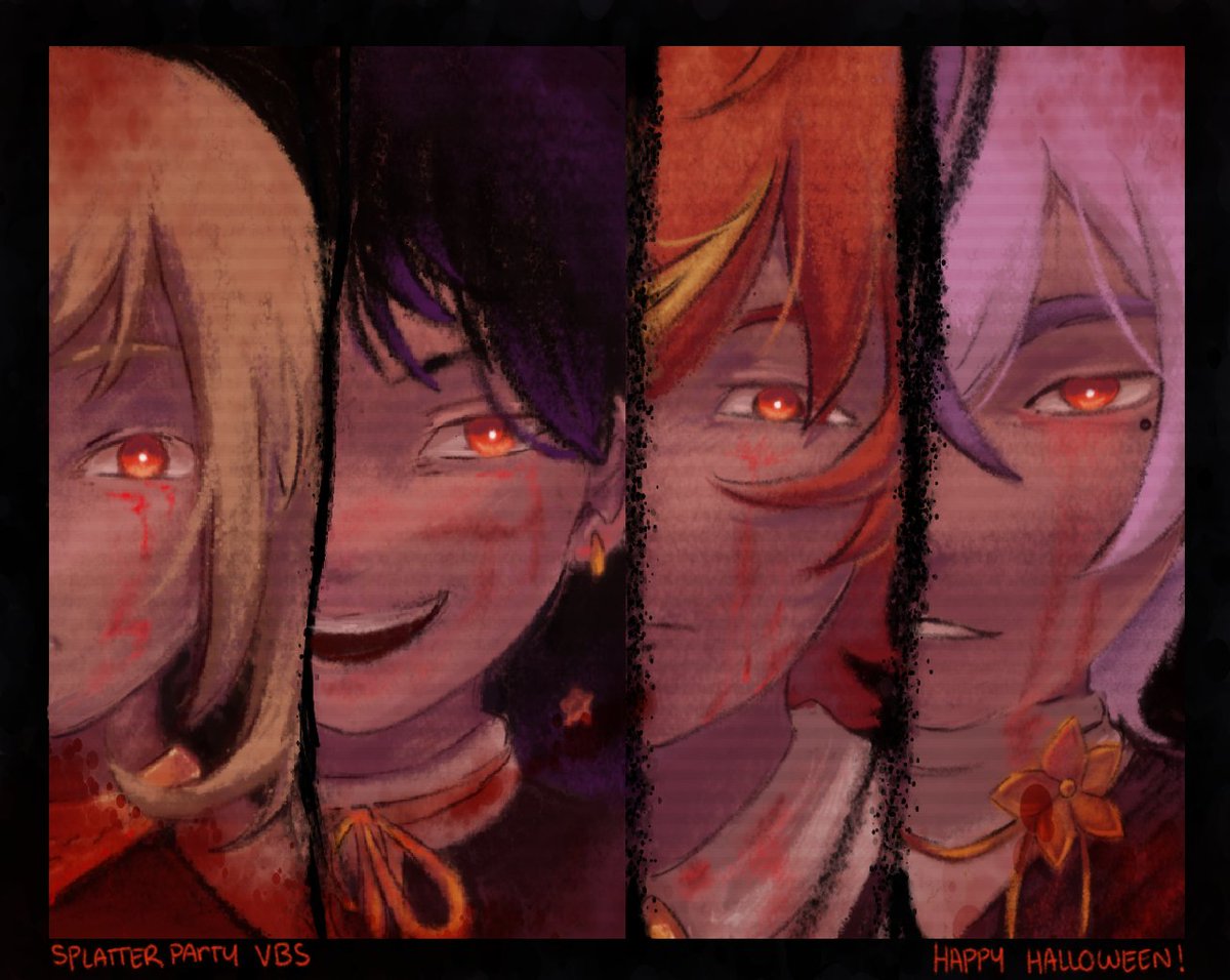 seasgross's tweet photo. #prsk_FA  HAPPY HALLOWEEN!!
 vbs splatter party one day trust https://t.co/xR1s3TWrGM