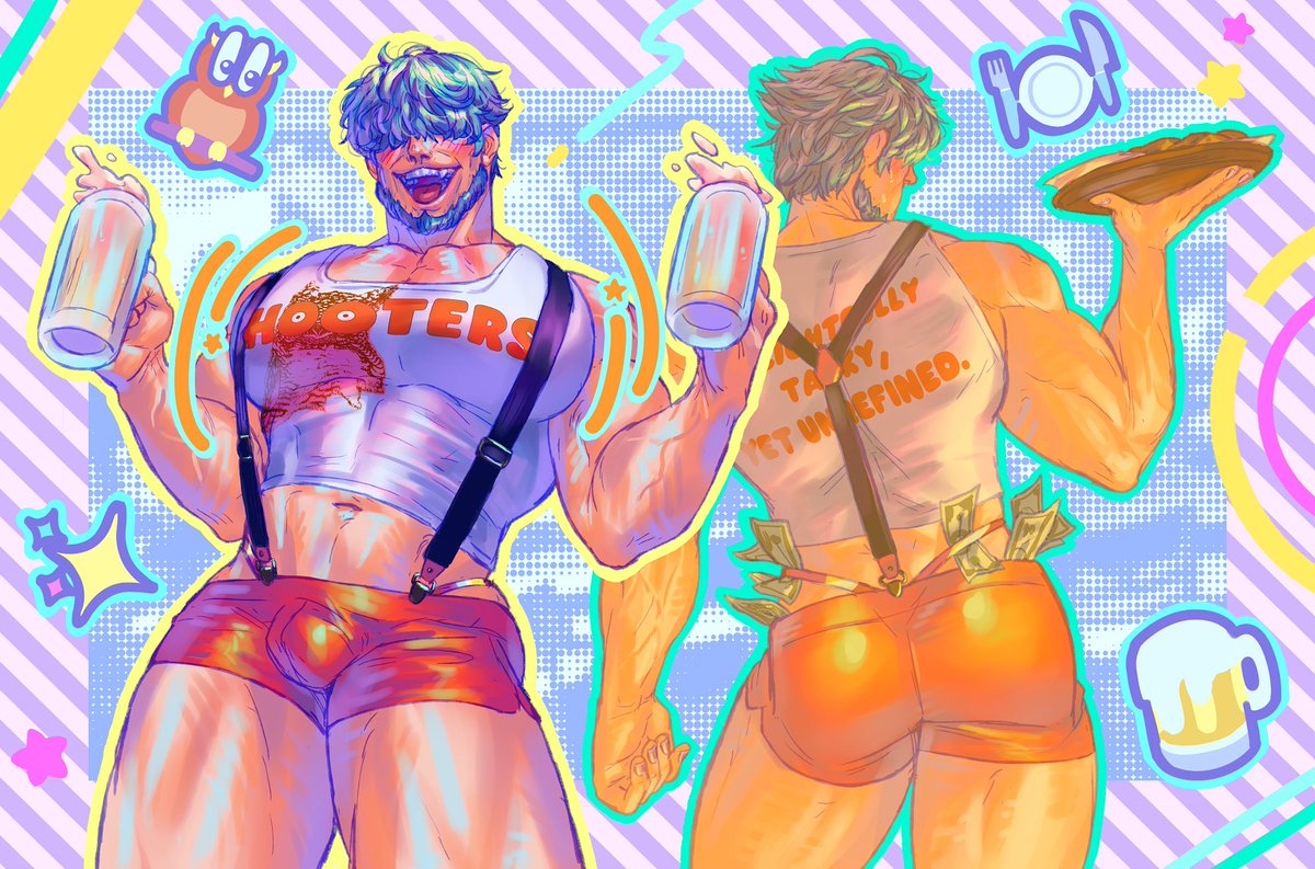 [CM Werk]
For this Halloween, Lowen decided to wear  the good ol' Hooters funny costume, but he might be getting a bit too much into it. 🤔
🦉🧡🍺