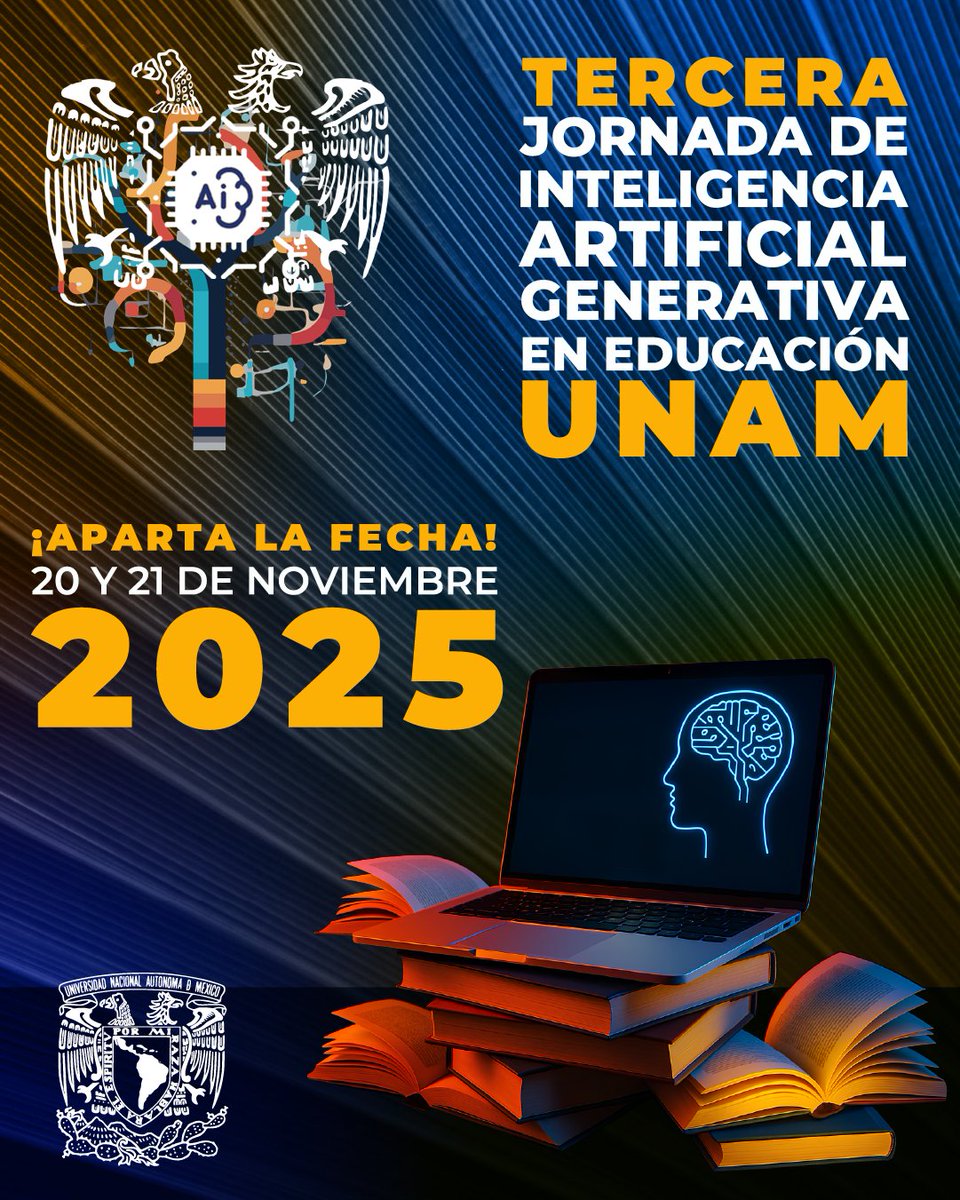 Regístrate a la 3a Jornada de IAGen en educación en la UNAM, evento virtual y gratuito del 20 al 21 de noviembre.

iagenedu.unam.mx

Actividad solo para comunidad de la UNAM.