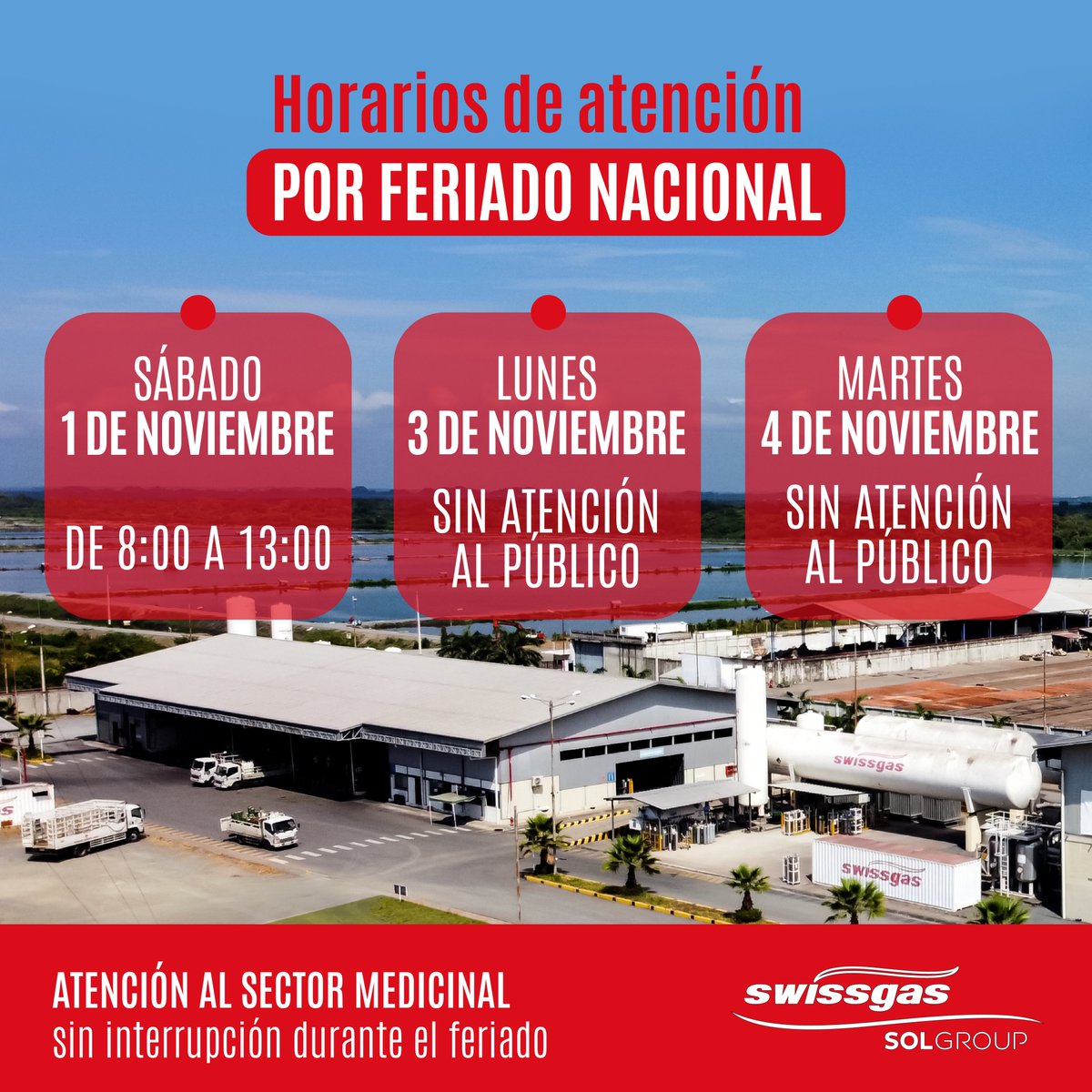 Conoce nuestros horarios de atención por el feriado de Independencia de Cuenca.