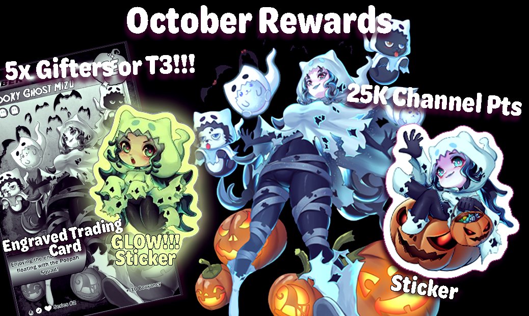 👻Happy Halloween!!!🎃

Last Day To Get!🎁
- Engraved Trading Card
- Glow Sticker
- Pumpkin Pts Sticker

Come hang out for community game pumpkin carving!
Merch art by <a href="/erwin_thunder/">erwin thunder || Commission Open</a>