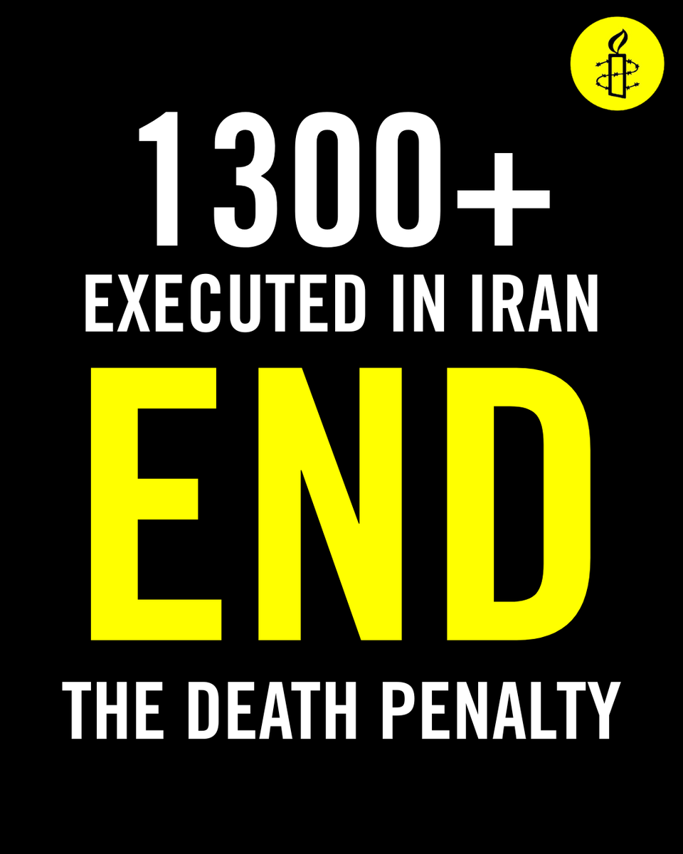 amnestyOz's tweet photo. More than 1,300 people have been executed in Iran in 2025 - the highest figure recorded in decades.

Thousands more are at risk as Iranian authorities continue to weaponize the death penalty. We call on the international community to take urgent action to stop this horror. https://t.co/kIoup53uLg