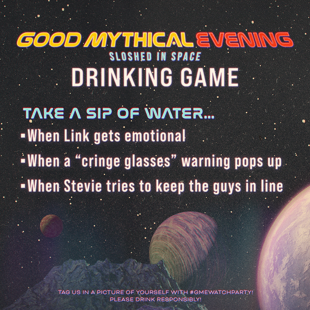 Mythical's tweet photo. Grab your fellow Mythical Beasts and have a #GoodMythicalEvening Watch Party this weekend! We’ve kicked off the festivities for you with a little game below :wink:. Get Good Mythical Evening on demand now to join in on the fun: https://t.co/ItGLqJFp1k

Don’t forget to tag us in your watch party pics with #GMEWatchParty for a chance to be shared on our socials!