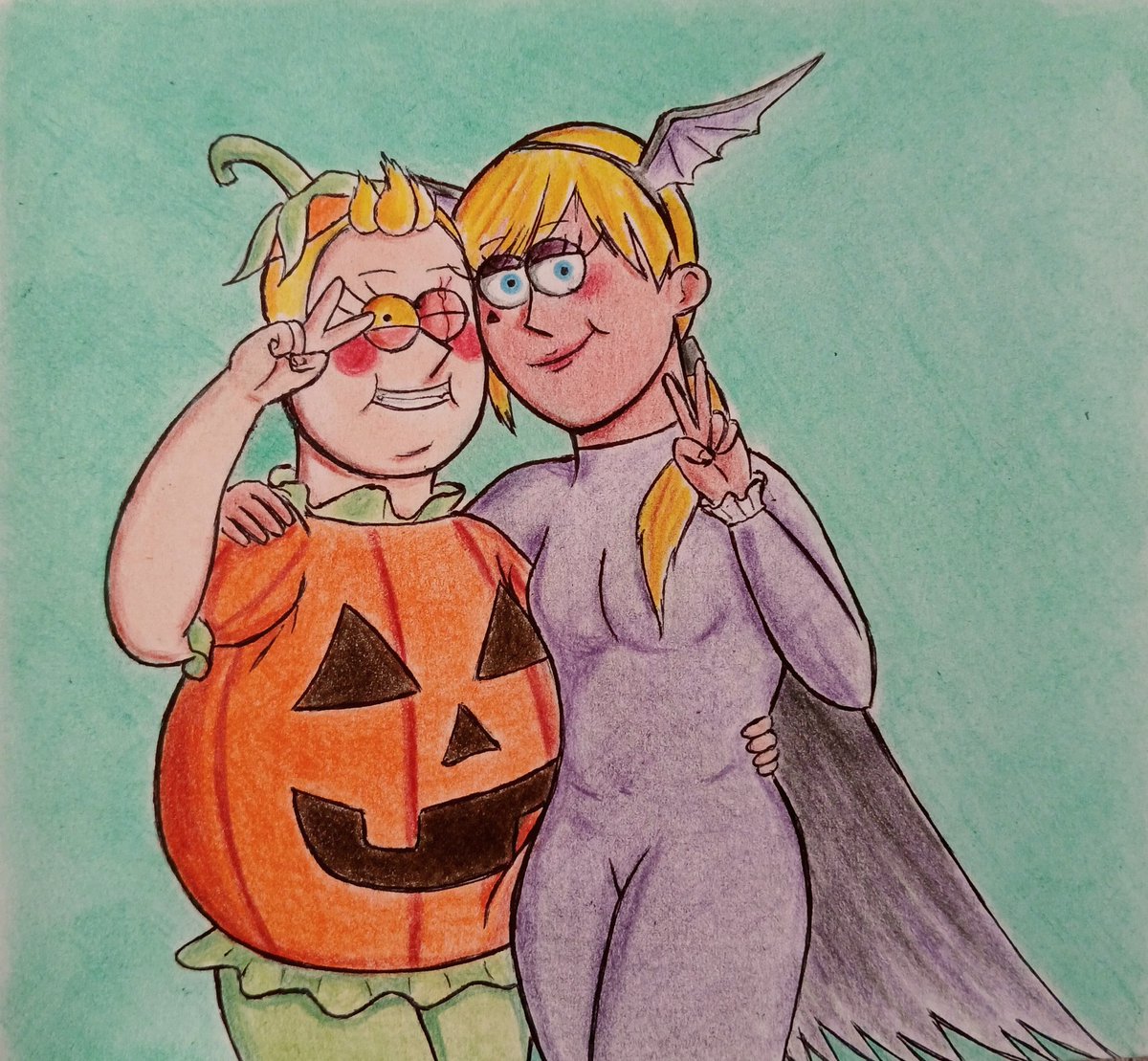 GuajacaMm's tweet photo. Un dibujo spooky para este Halloween, Mom!Bill con mi Bill, espero y les guste. https://t.co/nakLMyT26k