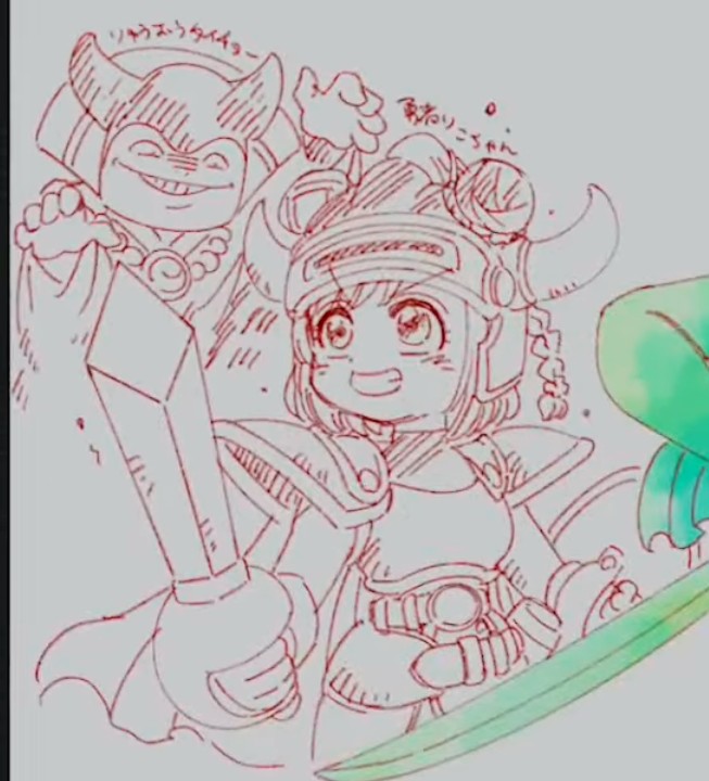 Asukayuugiri's tweet image. ストイックさんやねぇ😅
最後のスーマリ！楽しんでこ～🙌

昨日描いていただいた
｢勇者りこ｣です🙇‍
(こういうのも #絵りこ で良いのかな？)