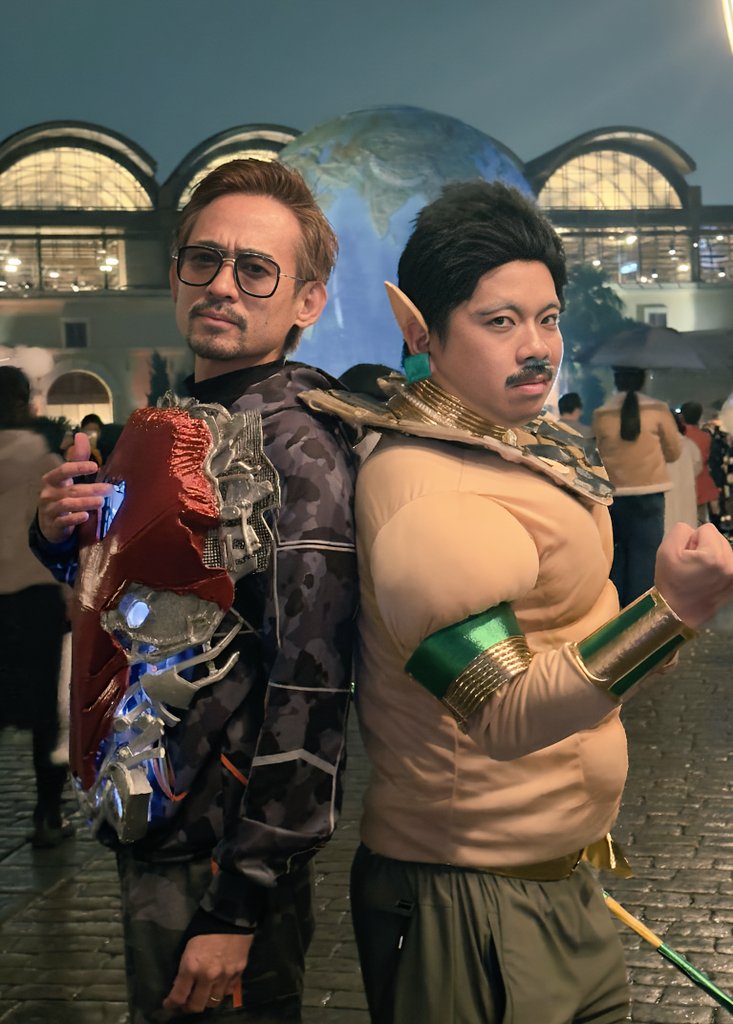 ルイさんのネイモアと。
マーベル仮装見つからなくて諦めて家族と帰ろうとしたら「探したよ！」ってヒーローたちが現れたのめっちゃ格好良かったです。
次回から予定お伝えしますね。

撮影して下さったらーゆさん、皆さん有難う御座いました🙏
またぜひ来年宜しくお願いします。
#marvel仮装