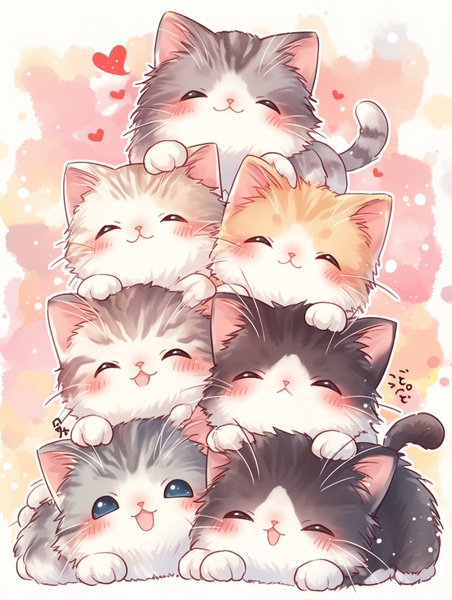 朝のネコタワー🐈‍⬛ﾆｬﾝ