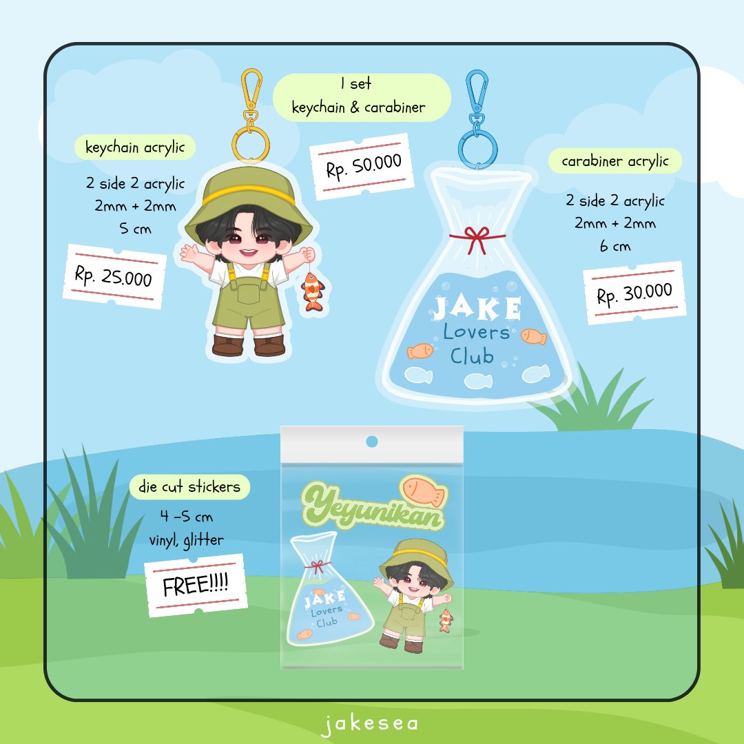 jakesea's tweet image. 🎣 help rt & like 🎣
🎣 YEYUNIKAN 𓆝 ⋆.𖦹°
jake birthday kit by @jakesea
PO Period : Nov 1st — Nov 8th
🔗 bit.ly/YEYUNIKAN
🌏 WW GO pls dm!
📍 Jatim
