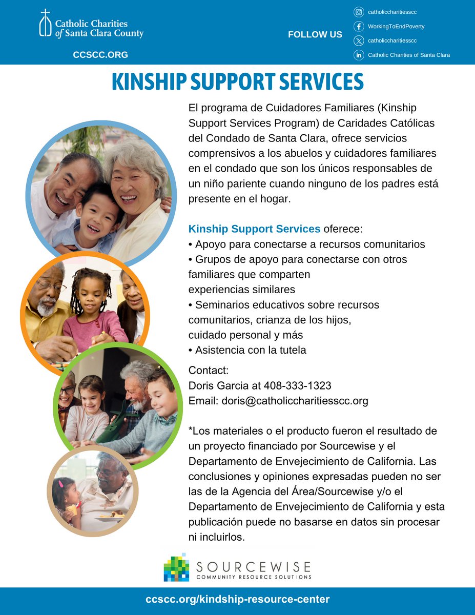 Are you a grandparent or relative caregiver in Santa Clara County? The Kinship Support Services program offers support through case management, support groups, educational seminars, and guardianship assistance.
Learn more: ccscc.org/kinship-resour…
#KinshipSupport #FamilyCare