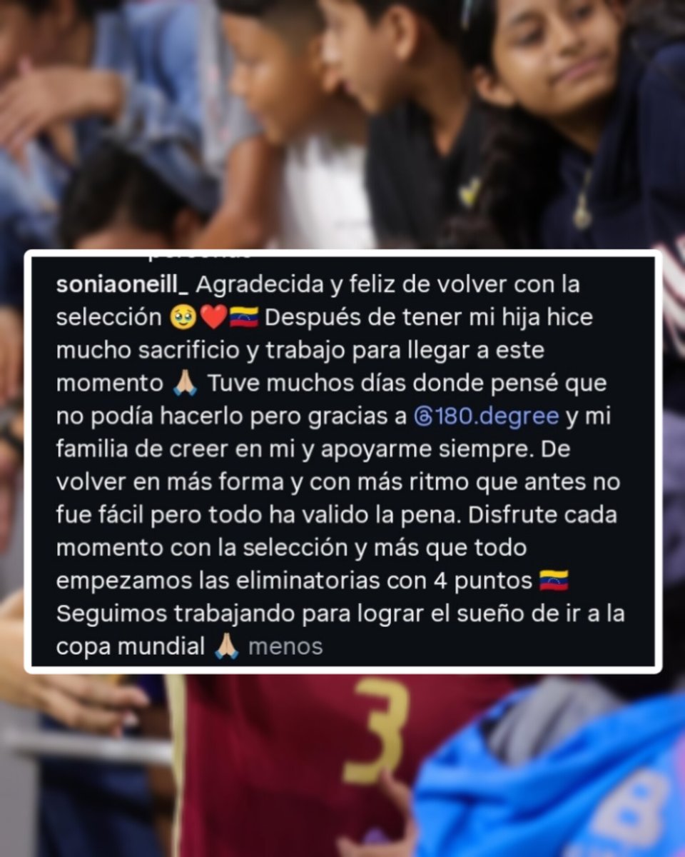 Futbolifevzla's tweet photo. ♥️El emotivo mensaje de la Vinotinto Sonia O'Neill luego de regresar a la @femeninofvf 😳🇻🇪
#Vinotinto #venex #vinex #femeninofvf https://t.co/EcDodIEBBd