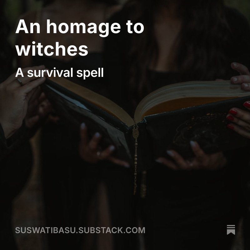 HowToBe247's tweet image. Well, it wouldn’t be Halloween if we didn’t have something related to the season. But I’ve been thinking about the idea of witches for a while and what women have endured for centuries when accused. 

open.substack.com/pub/suswatibas…

#poetry #Halloween #WitchWatch