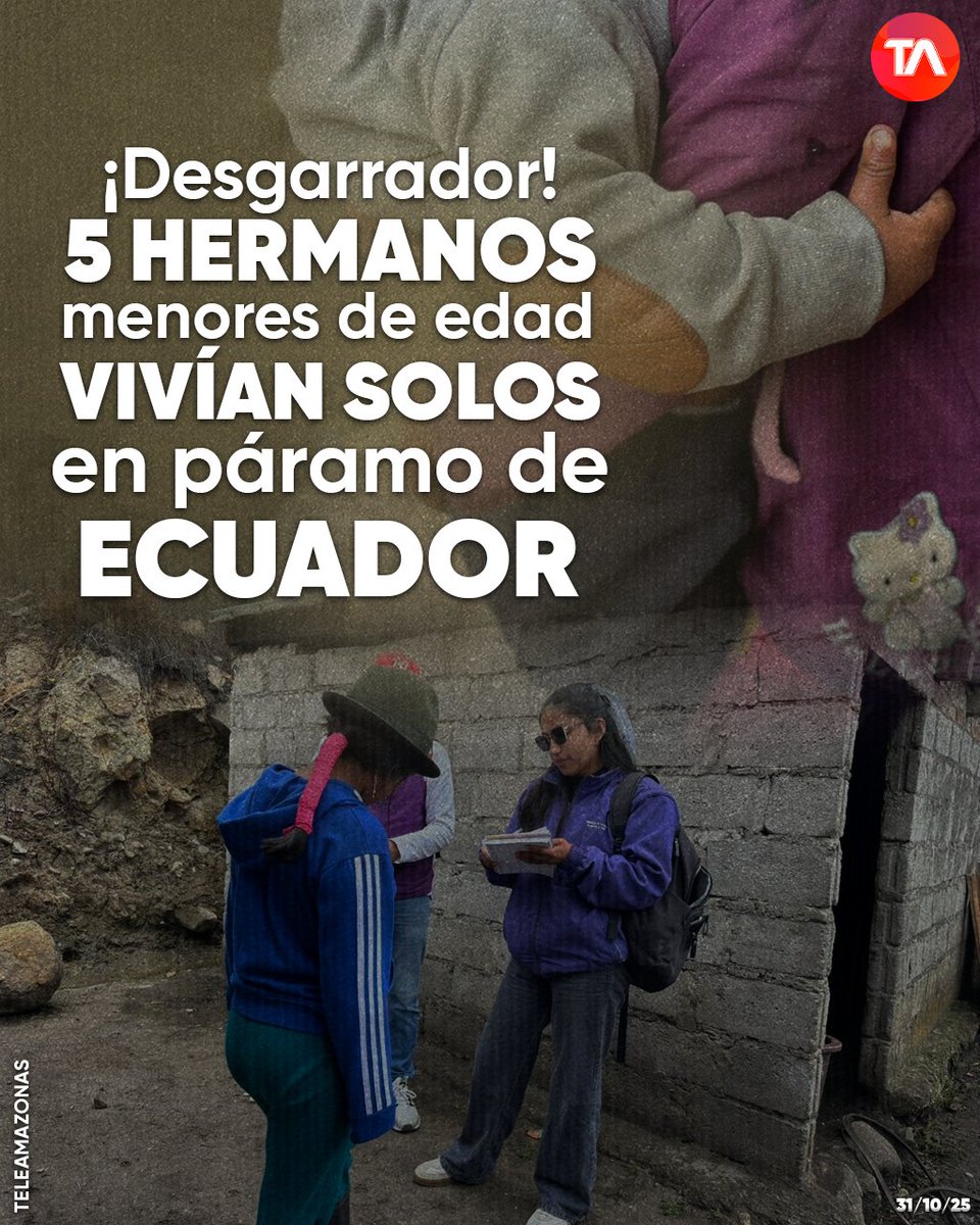 teleamazonasec's tweet photo. #ATENCIÓN | ¡Desgarrador! La historia de 5 hermanos menores de edad que vivían solos en el páramo conmociona a Ecuador https://t.co/k3tjp0i1sm https://t.co/AZoNFjUzk3