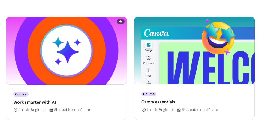 Canva courses... always good to take eh 😇