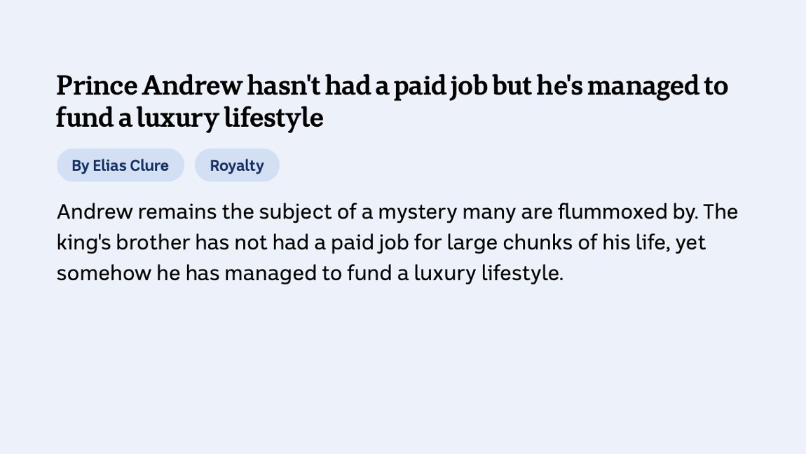 Of course he's never had a real job. That's why the royal family is such a ridiculous idea. Especially in 2025.