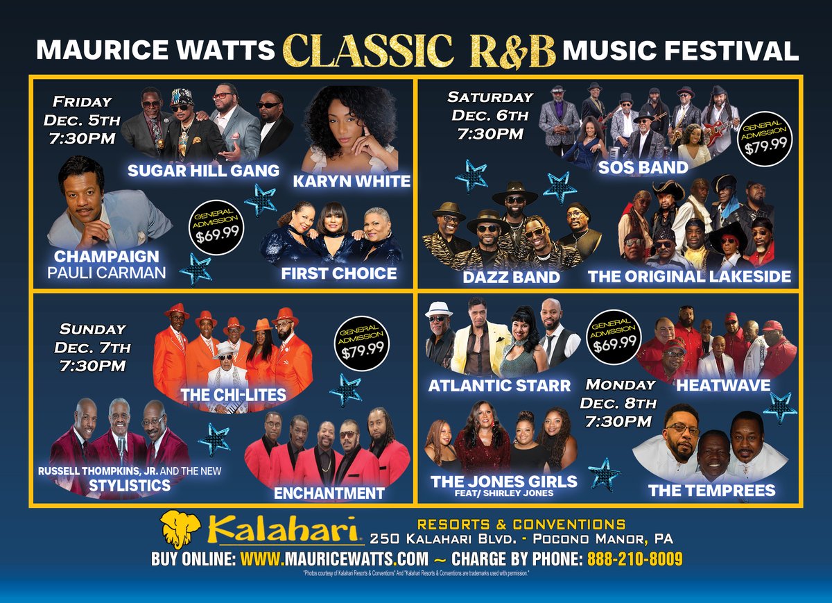 Concert Only Tickets ON SALE NOW for Maurice Watts Classic R&amp;B Music Festival🎷 -  mailchi.mp/mauricewatts/c…