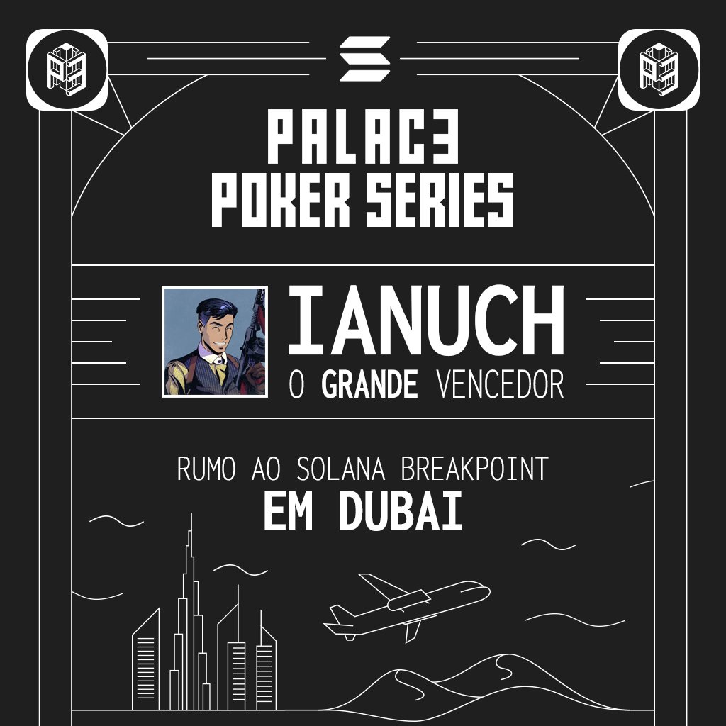 🏆 CAMPEÃO DA PALACE3 POKER SERIES - ROAD TO BREAKPOINT! 🏆
<a href="/ianuch_/">Ianuch</a>  é o GRANDE VENCEDOR! 🎉🃏💥

Você garantiu a VIAGEM 100% PAGA para o Solana Breakpoint 2025 em Abu Dhabi! ✈️🌍🇦🇪

Vamos quebrar tudo no evento!
Obrigado a todos que jogaram! 👏<a href="/solana/">Solana</a> <a href="/SolanaFndn/">Solana Foundation</a>
