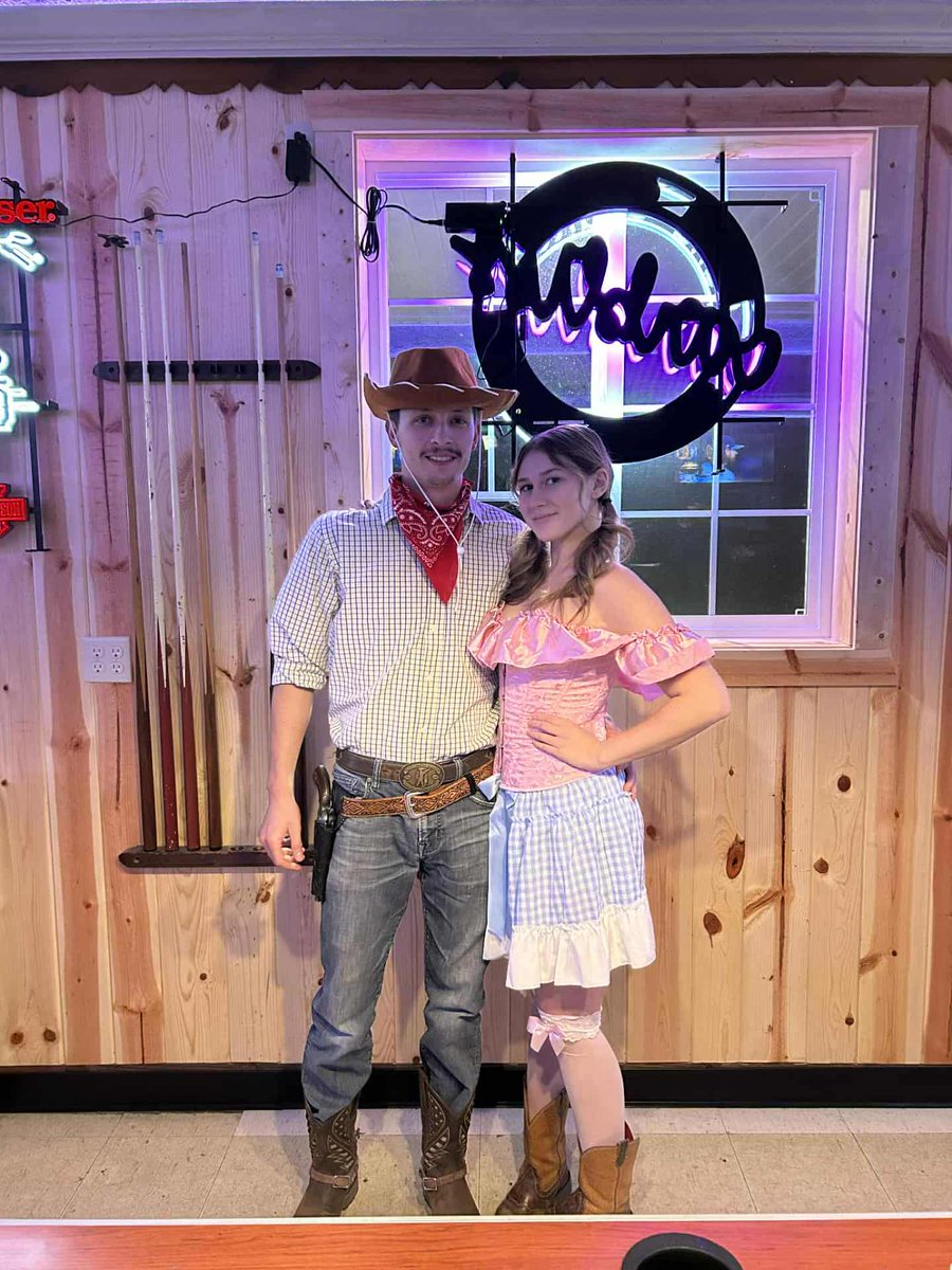 My daughter &amp; her boyfriend dressed as Woody &amp; Bo Peep from Toy Story 😀