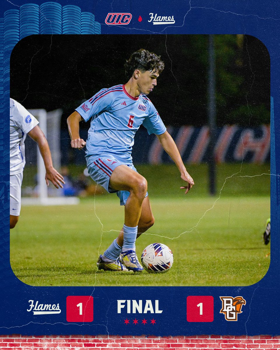 🔥⚽️ Final from Bowling Green, as Flames pick up another point in the <a href="/MVCsports/">Missouri Valley Conference</a> standings … Adrian Biaggi with the tying goal in the 70th minute!

#ChicagosCollegeTeam
