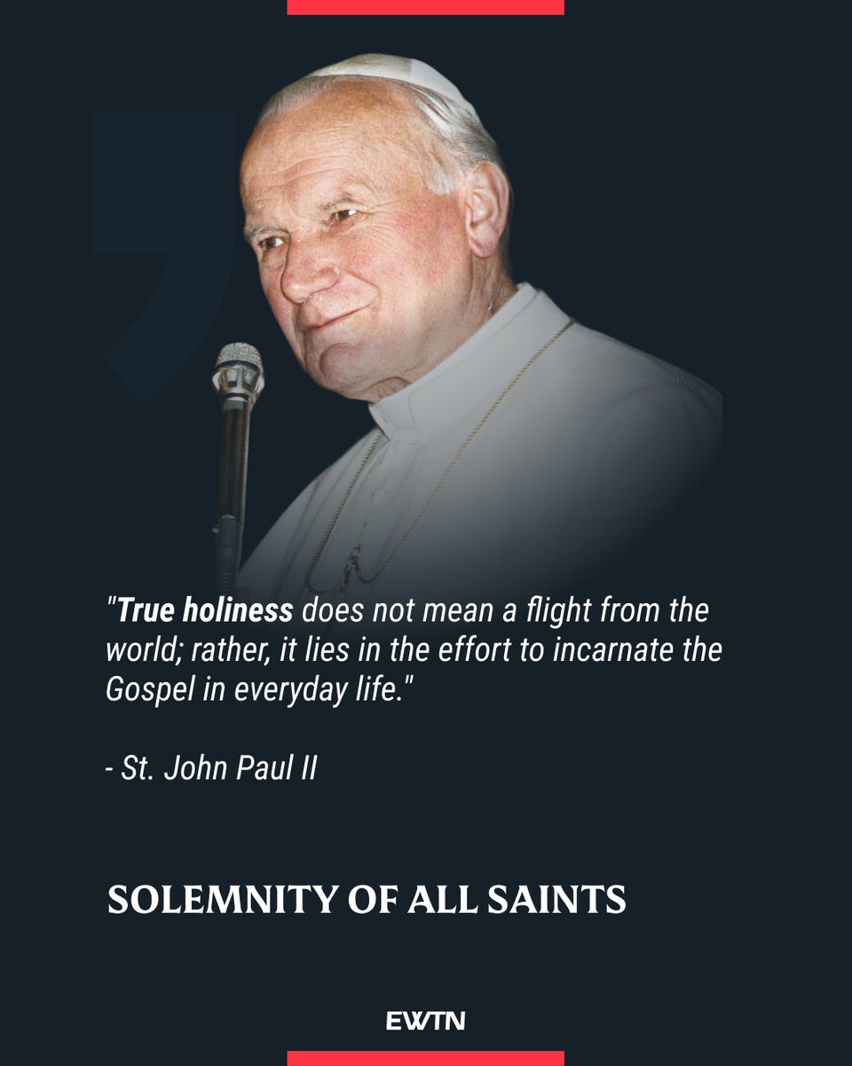 EWTN's tweet image. As we celebrate All Saints Day, we pray for the grace to become great saints!

ow.ly/5SEh50WUOgk