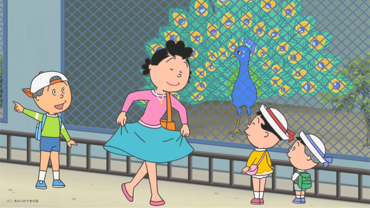 今夜6時30分『#サザエさん』 「動物園は楽しいな」 休日に家族で動物園