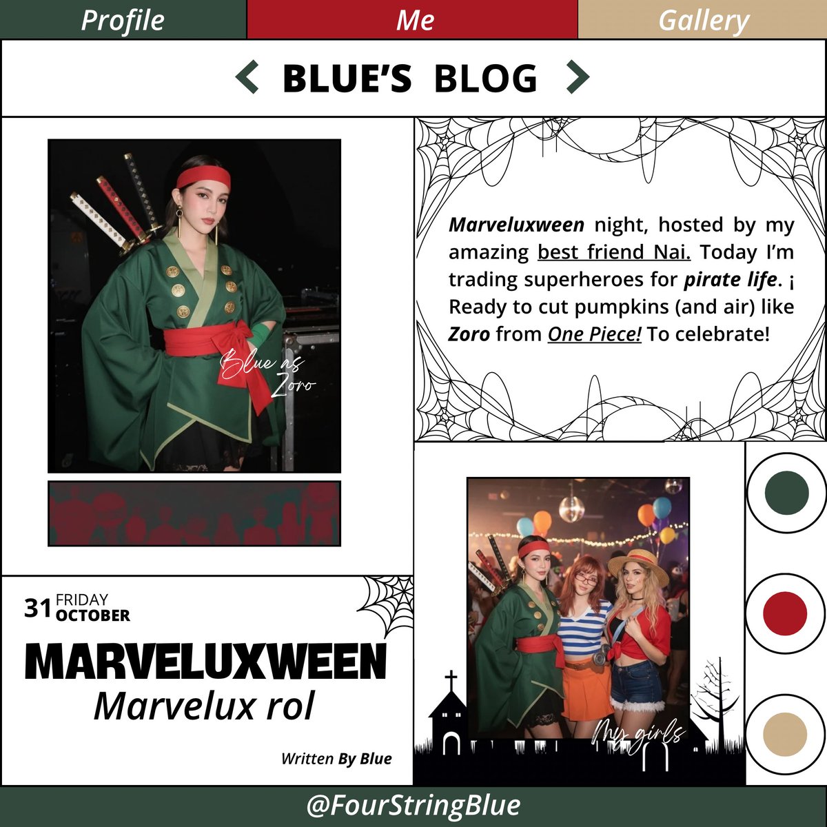 FourStringBlue's tweet image. 🎃ྀི   𝘚𝘰𝘱𝘩𝘪𝘦’𝘴  𝘎𝘢𝘭𝘭𝘦𝘳𝘺   ◠   𝘼𝙧𝙘𝙝𝙞𝙫𝙚𝙀𝙫𝙚𝙣𝙩.𝙣𝙚𝙩:    #𝕸𝖆𝖗𝖛𝖊𝖑𝖚𝖝𝖂𝖊𝖊𝖓   —   𝘏𝘦𝘭𝘭𝘰 𝘐’𝘮 𝙕𝙤𝙧𝙤 𝘧𝘳𝘰𝘮 𝙊𝙣𝙚 𝙥𝙞𝙚𝙘𝙚 𝘢𝘯𝘥 𝘐 𝘸𝘢𝘴 𝘪𝘯𝘷𝘪𝘵𝘦𝘥 𝘣𝘺  𝙉𝙖𝙞   🏴‍☠️    #𝐺ala𝐺o𝔱ica𝐵ur𝔱oniana𓄧